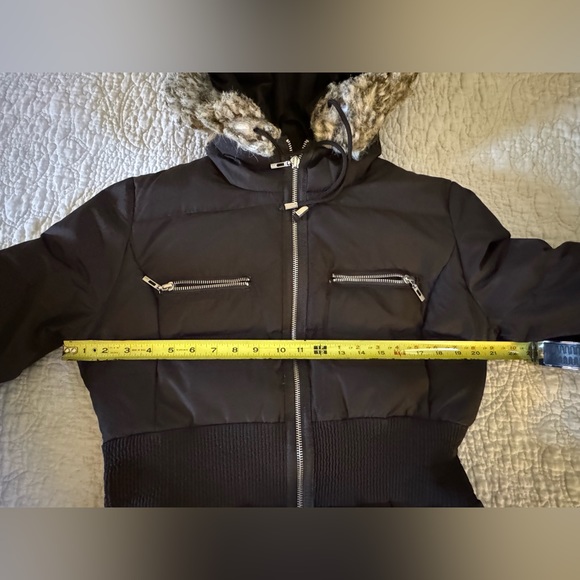 Mango Quilted Long Coat, Chocolate Brown, Size L - Picture 8 of 17